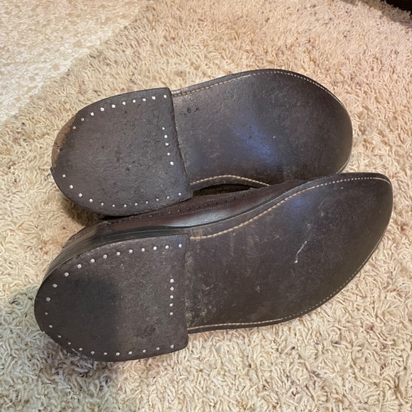 Vintage Mens Oxford Wingtip Burgundy Leather Brown Burgundy 10 1/2 C USA MADE! - Picture 3 of 4